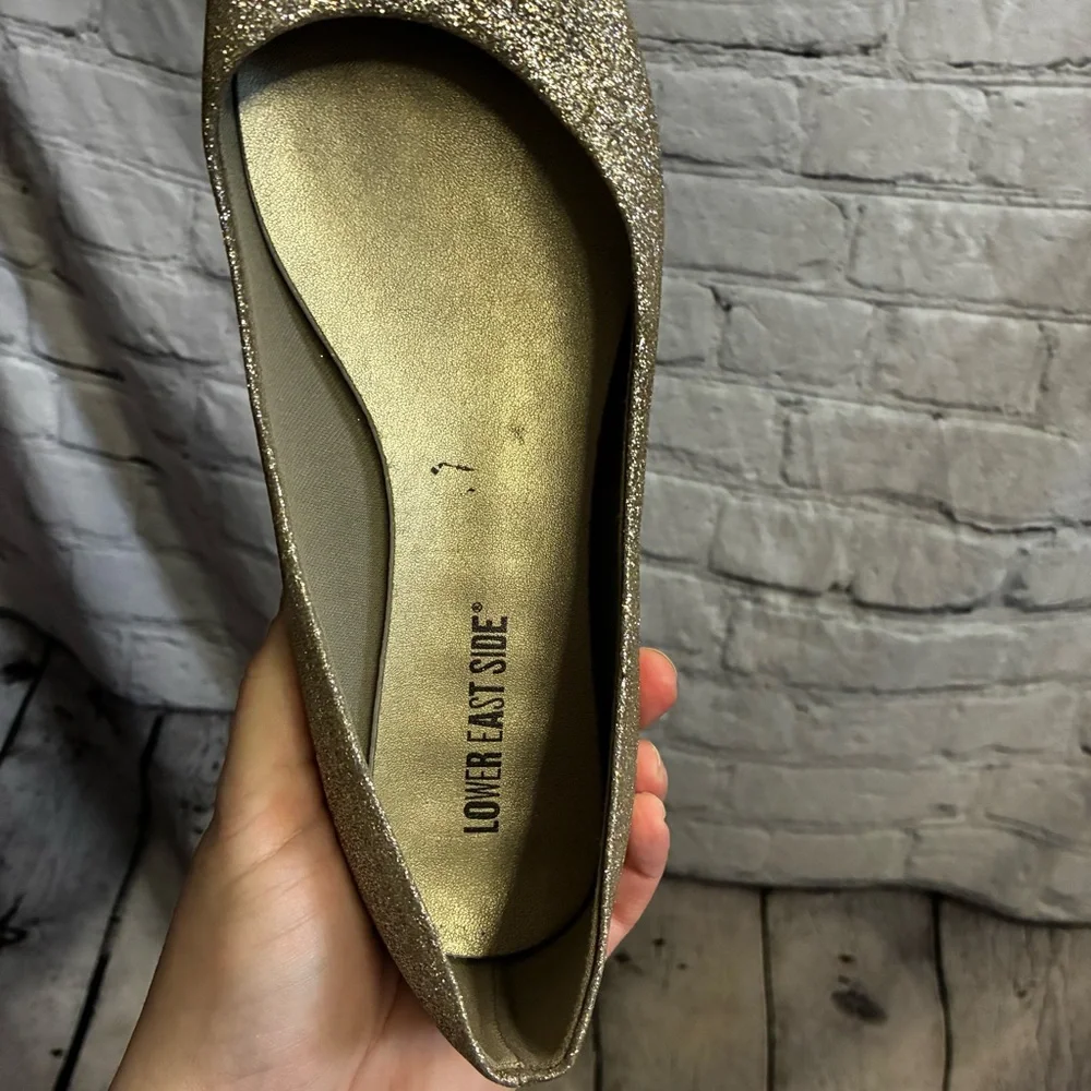 5/$20 Lower East Side‎ Women’s Gold Glitter Ballet Fairycore Flats Shoes Size 8W